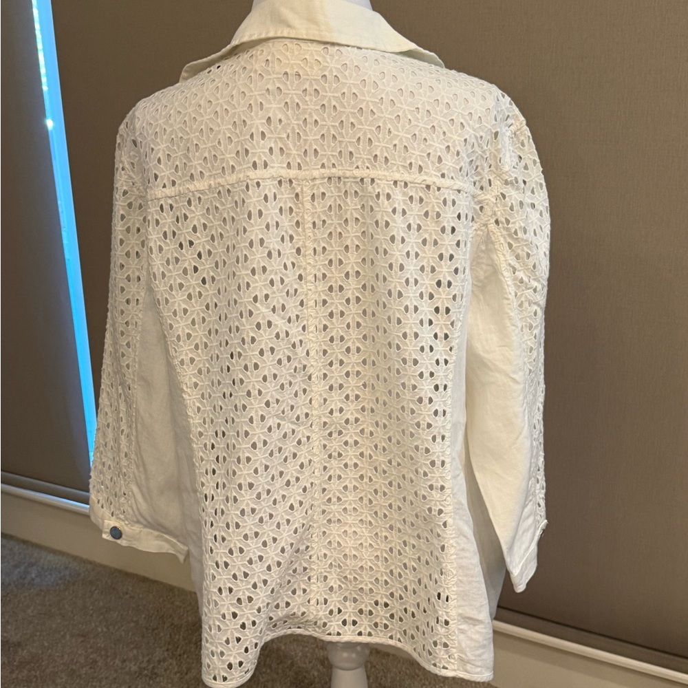 Chico's White Utility Jacket with Eyelet Detail 0019 - Picture 2 of 6